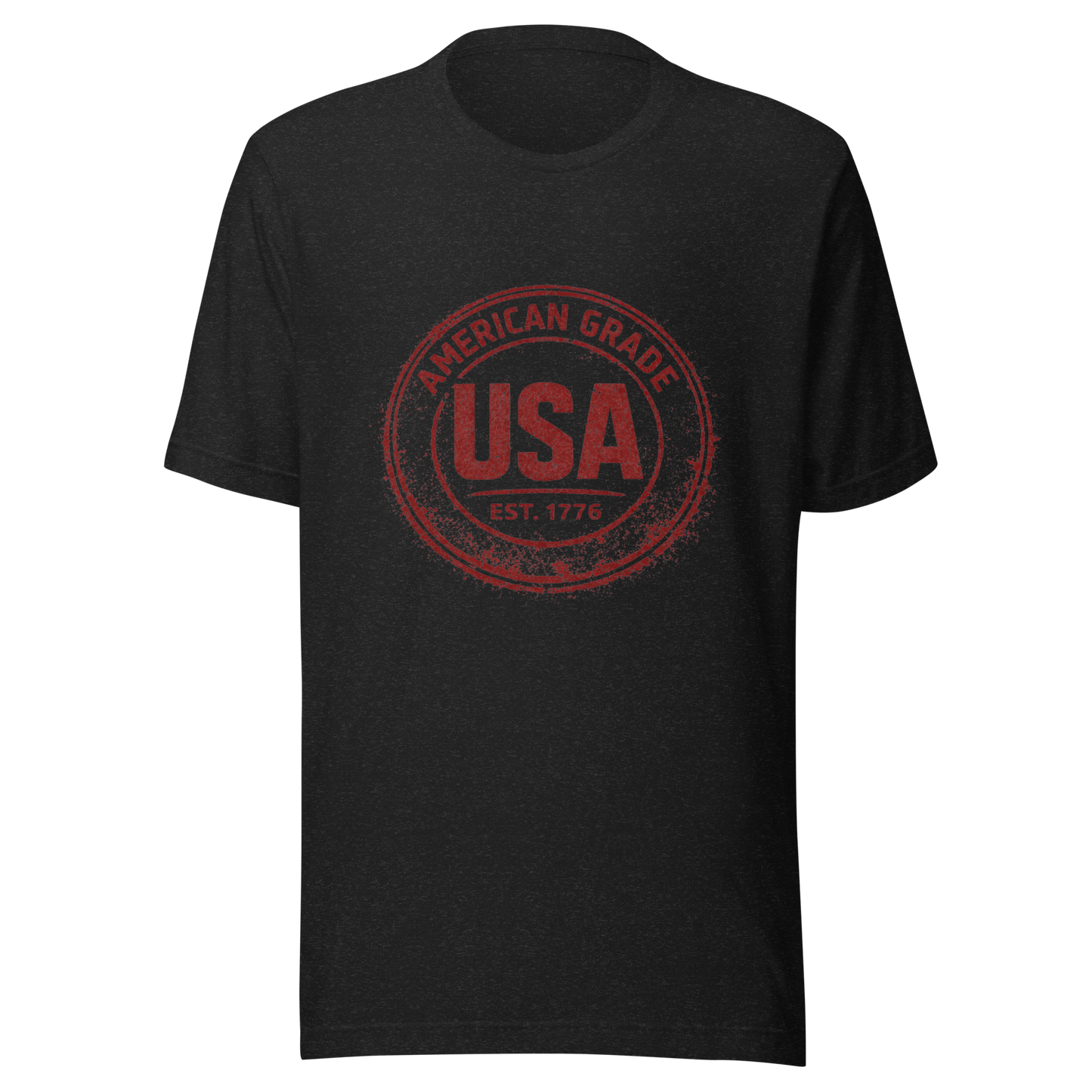 American Grade USA T-Shirt – Patriotic Distressed Stamp Graphic