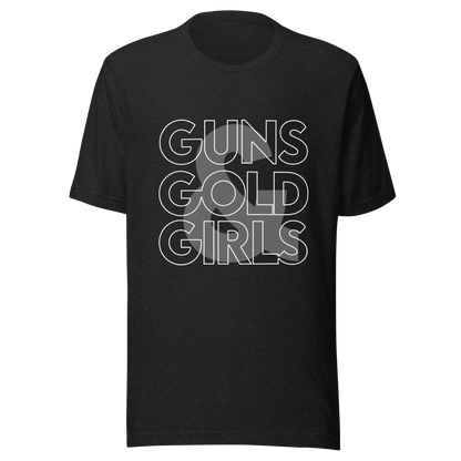 Guns, Gold, & Girls Graphic Tee – Survivalist Outdoors Lifestyle Shirt
